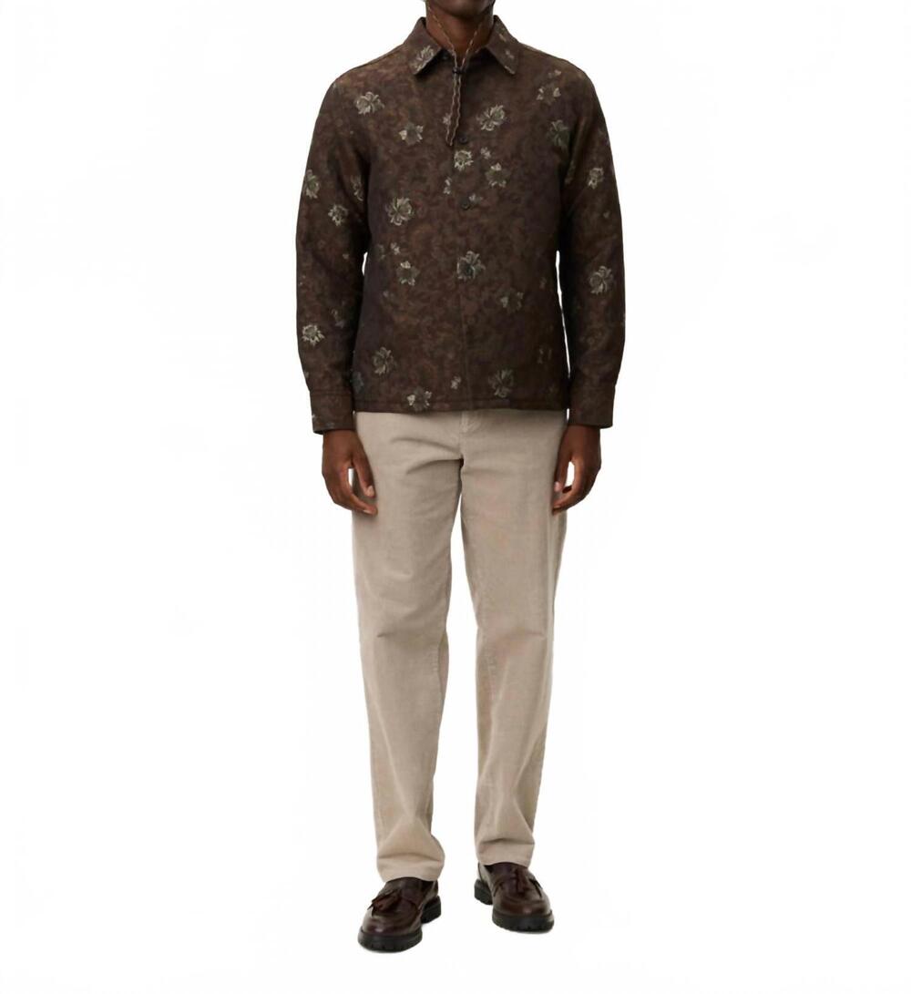 NEW LES DEUX kaleb flower jacquard overshirt in monk’s robe